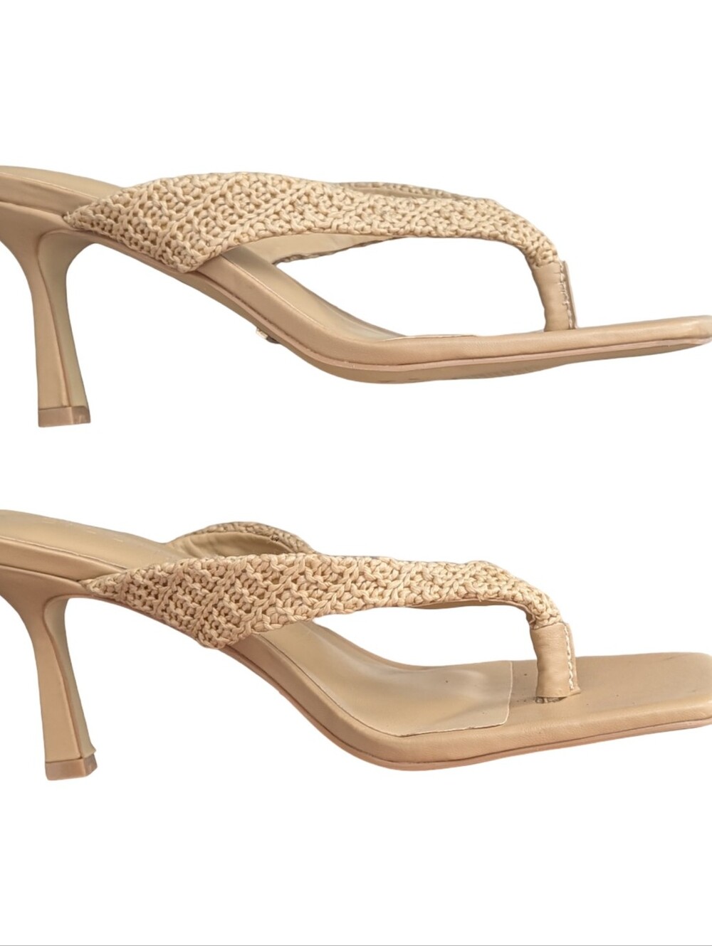 Billini Ravenna Heeled Thing Sandals in natural raffia, size 6. - Picture 5 of 9